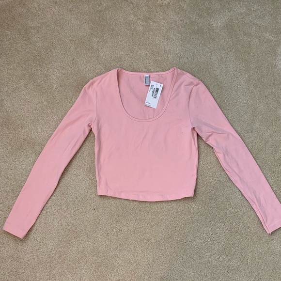 American Apparel Tops - American Apparel Pink Long Sleeve Crop